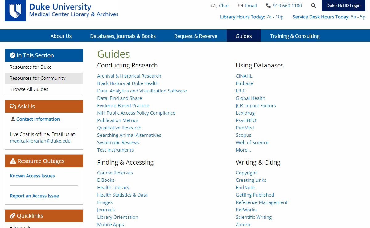 Guides | Duke University Medical Center Library Online