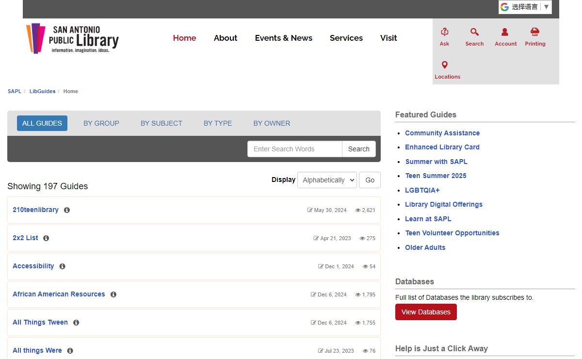 ALL GUIDES Alphabetically - LibGuides at San Antonio Public Library