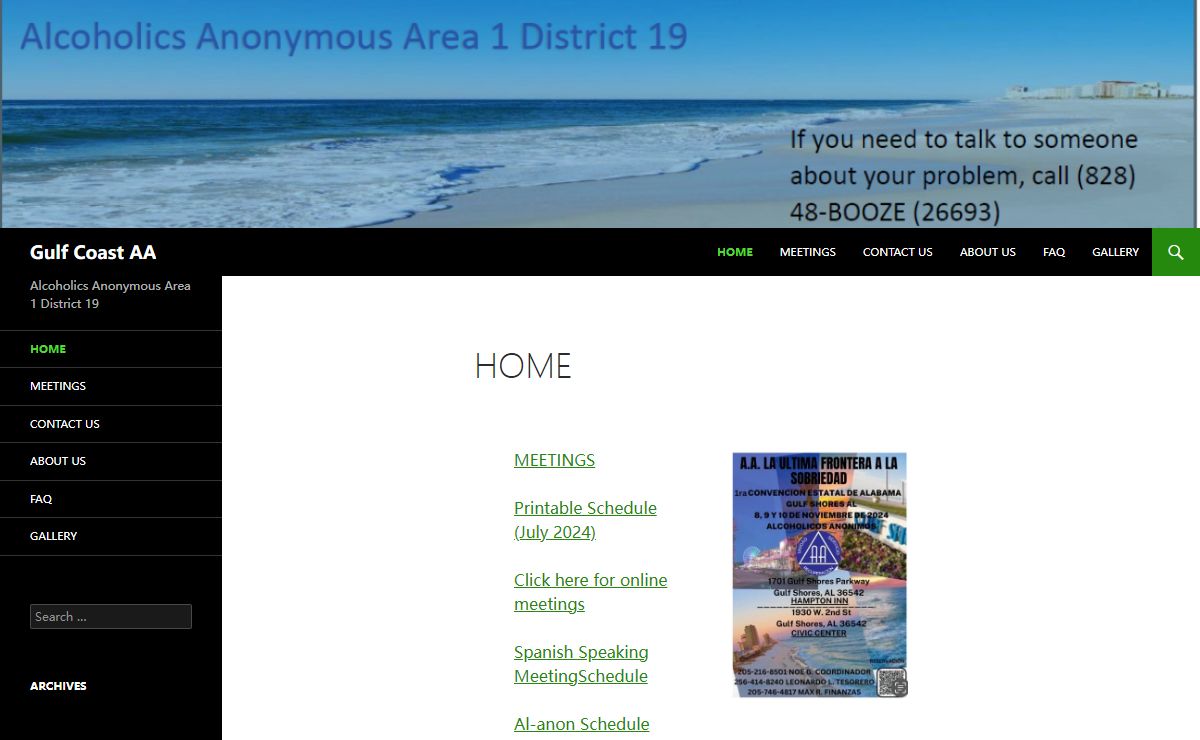 Gulf Coast AA | Alcoholics Anonymous Area 1 District 19
