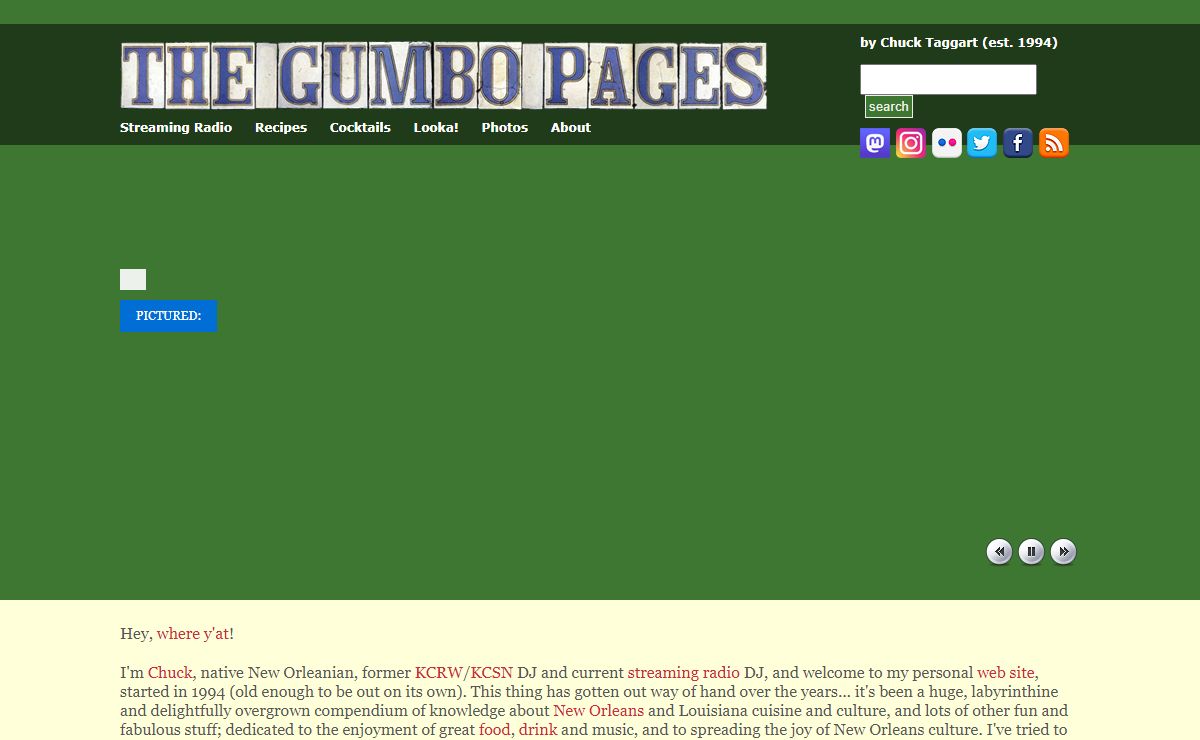 The Gumbo Pages, by Chuck Taggart
