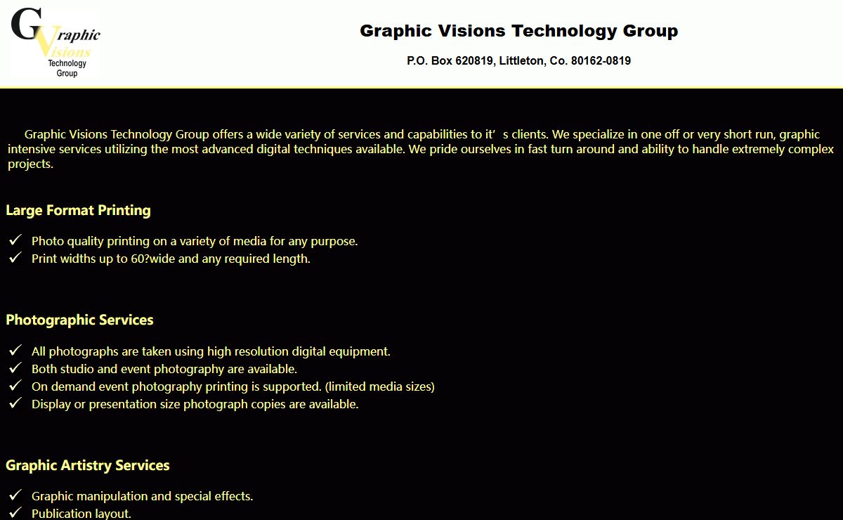Welcome to Graphic Visions Technology Group