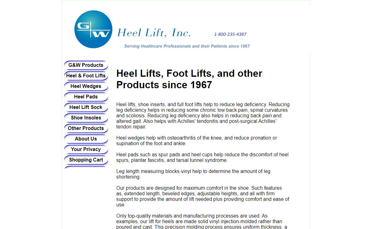 Heel lifts - shoe inserts - shoe lifts - heel pads and more - GW Heel Lift