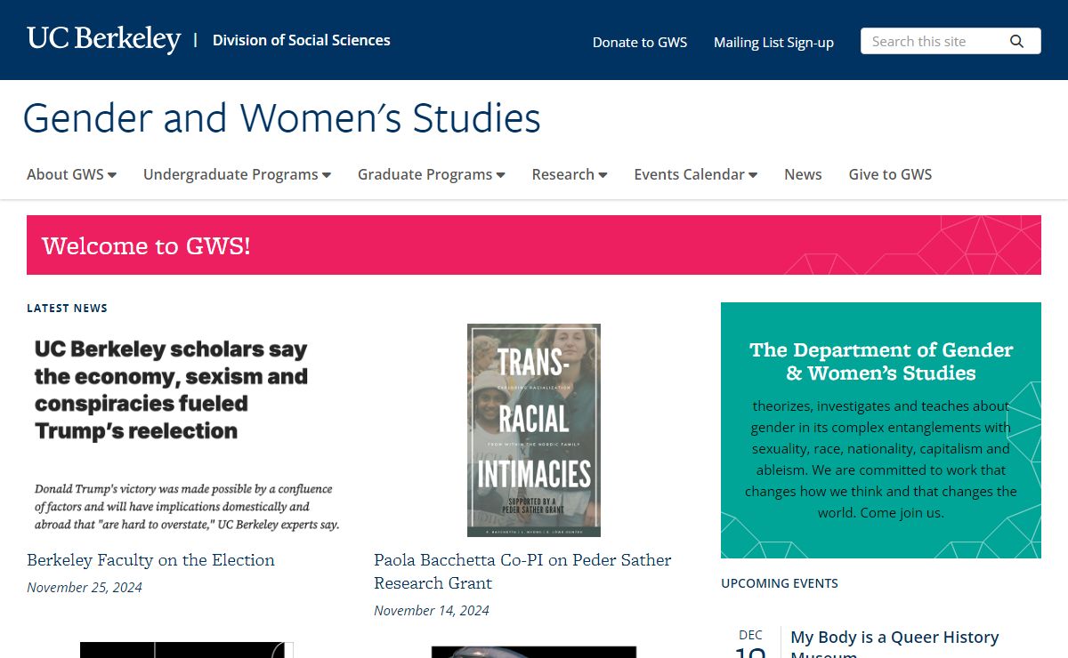 Home | Gender and Women's Studies