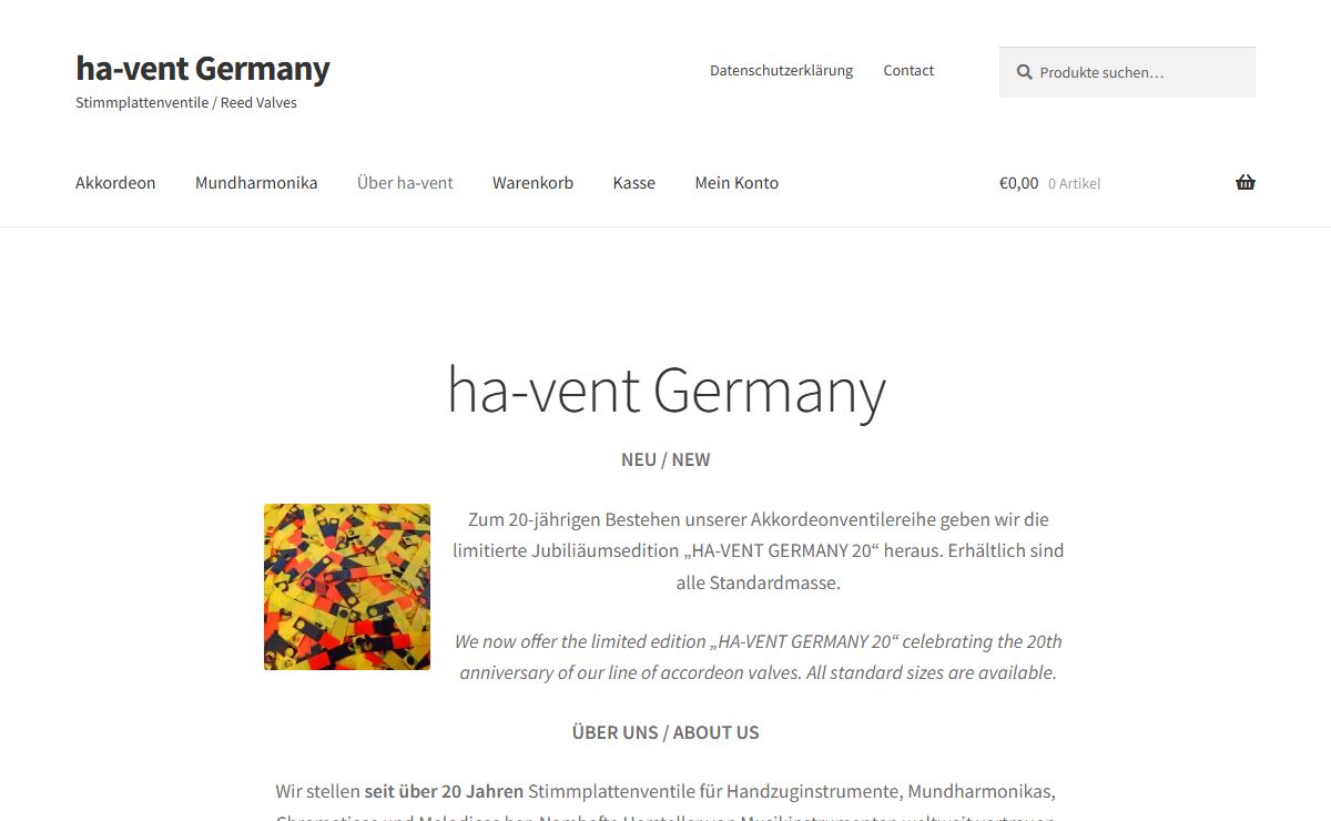 ha-vent Germany – Stimmplattenventile / Reed Valves