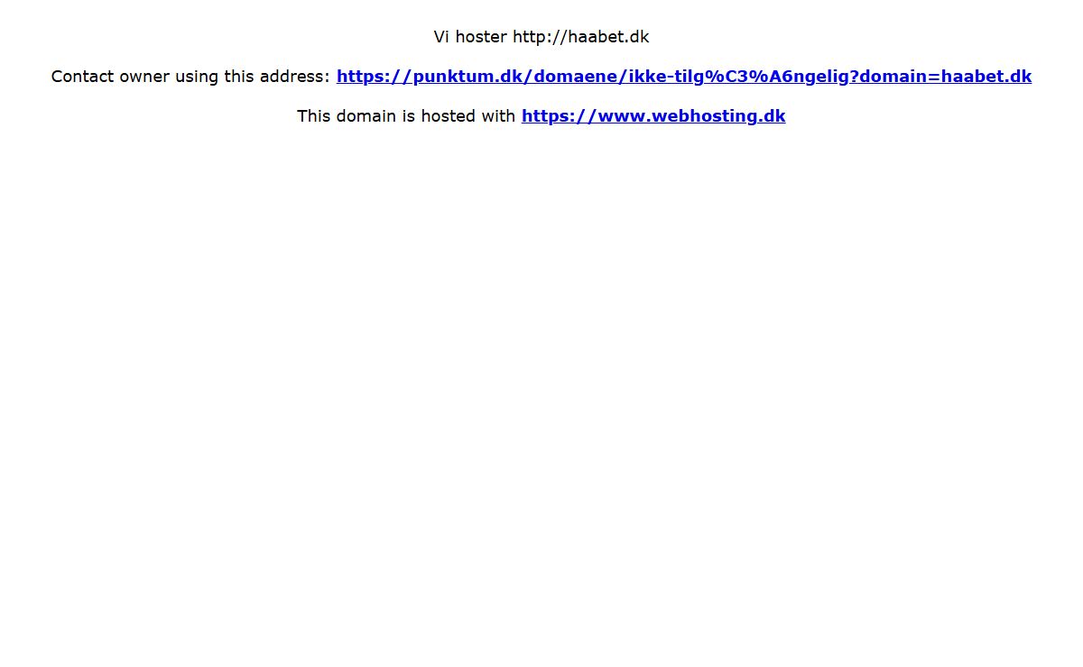 Hjemmeside hosting - Webhosting.dk haabet.dk