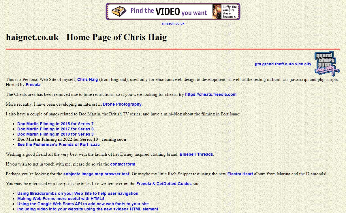 haignet.co.uk - Home Page of Chris Haig