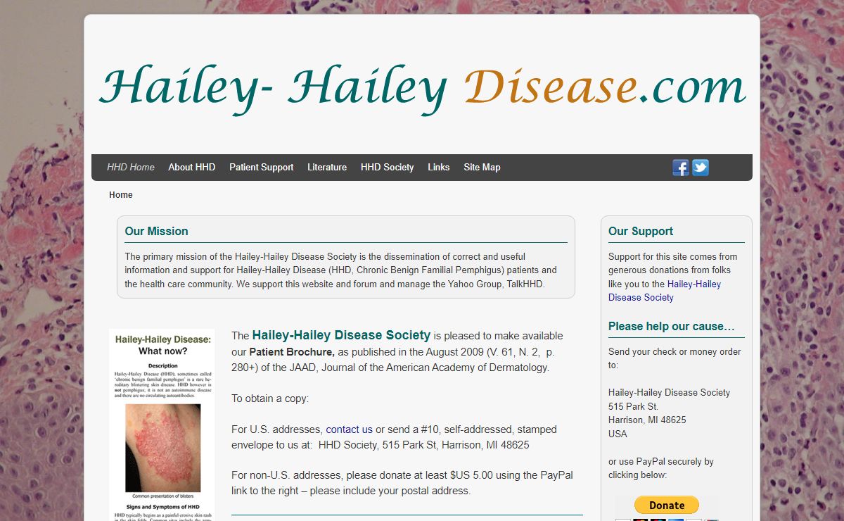 Hailey-Hailey Disease Society | Education and Support for Hailey-Hailey Disease Patients