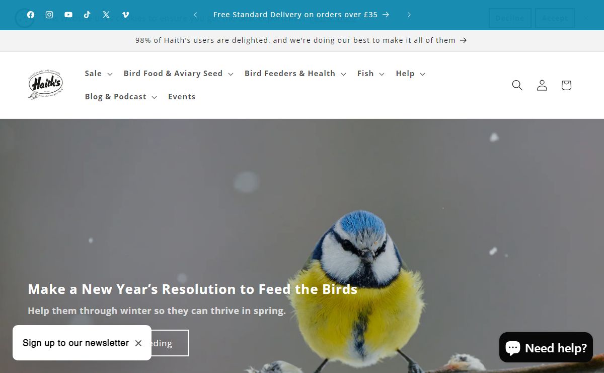 Premium Wild Bird Food, Clean Seed & Feeders – Haith's