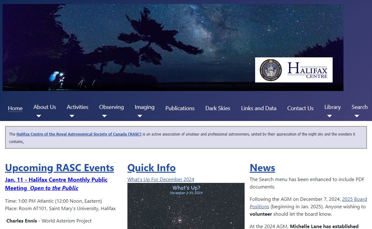 RASC Halifax Centre - Home