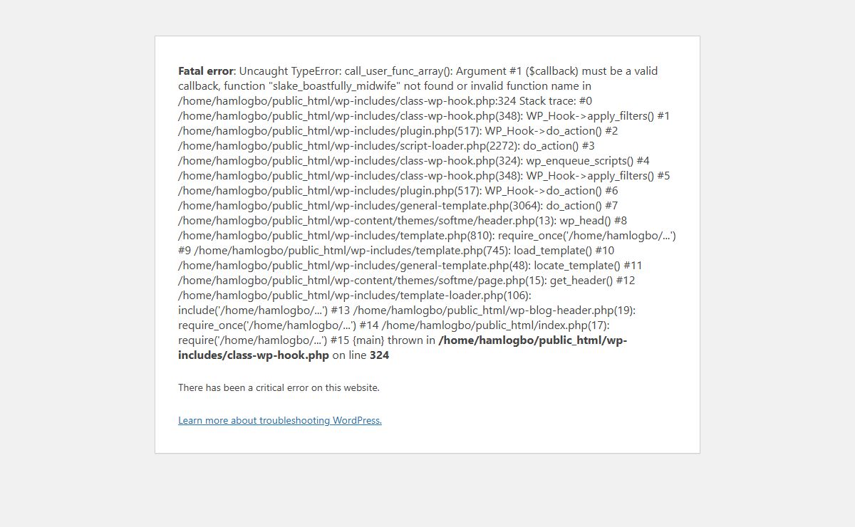 WordPress › Error