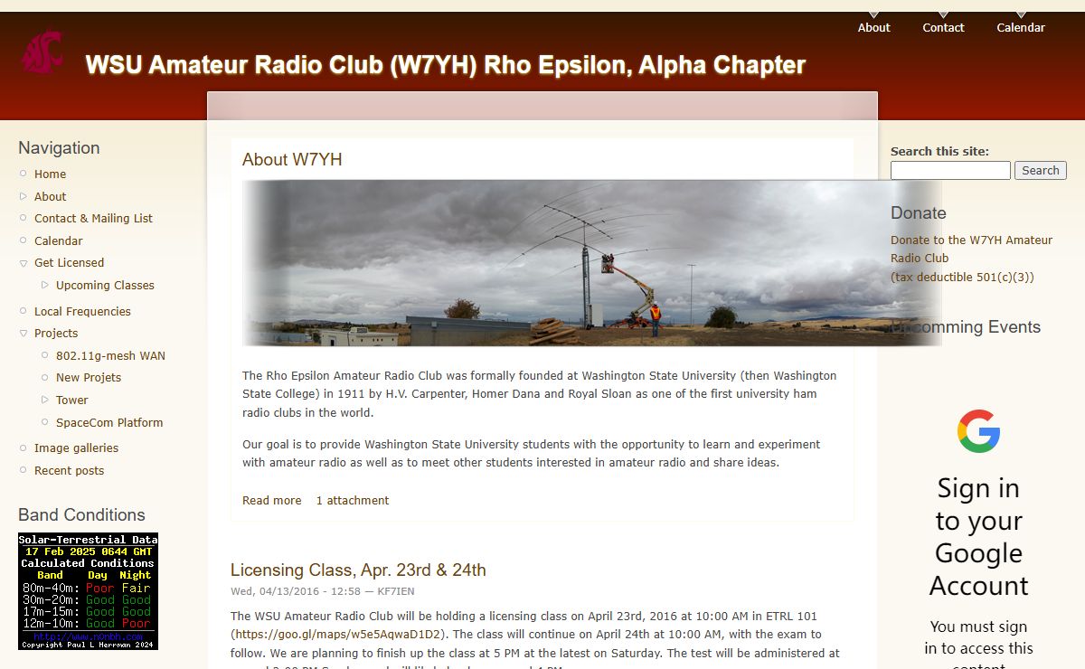 WSU Amateur Radio Club (W7YH) Rho Epsilon, Alpha Chapter