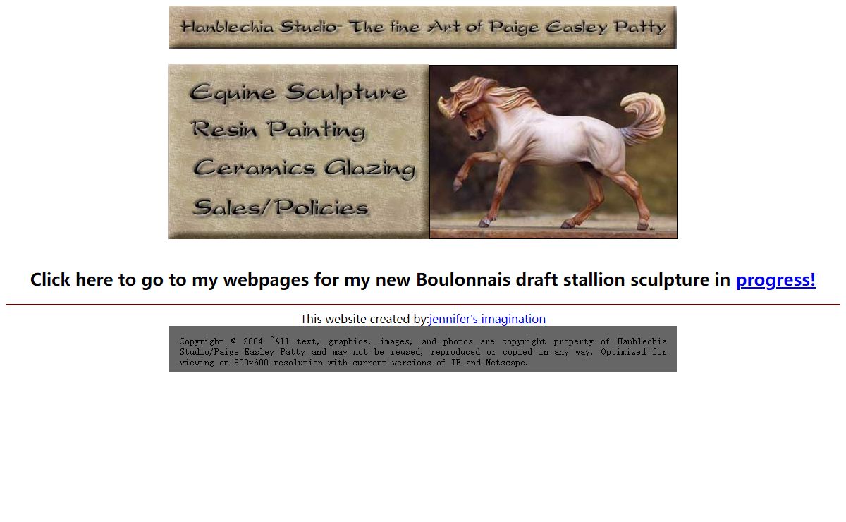 Hanblechia, Model Horse Sculpture, Painting and Custom Glazed Chinas by Paige Easley Patty