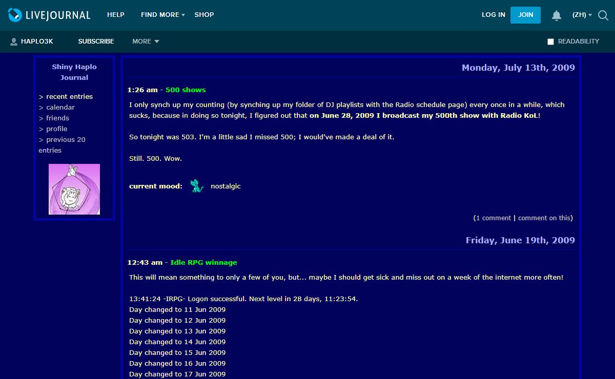 Shiny Haplo Journal