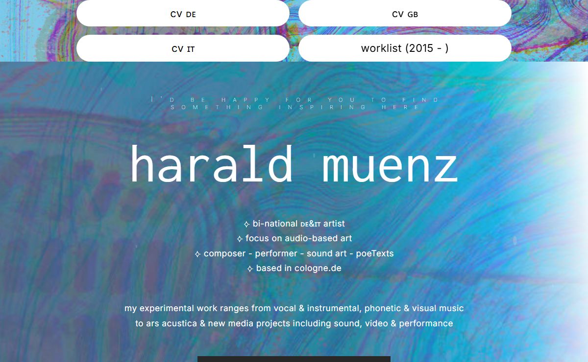 harald muenz - composer - sound artist - performer