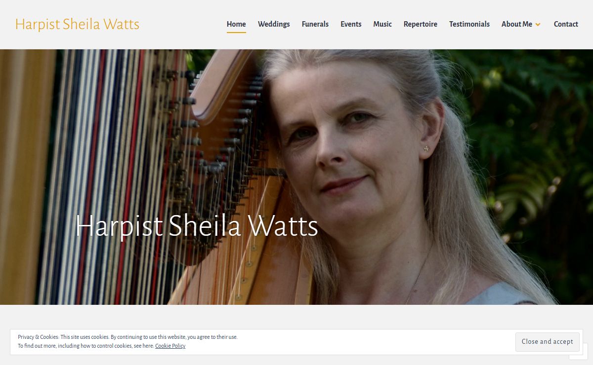 Harpist Sheila Watts – Harp music for Weddings, Funerals, Christenings, Corporate & Charity Events