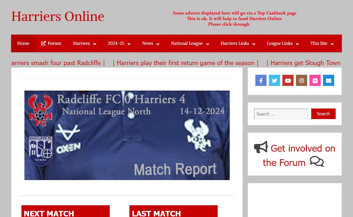 Home - Harriers Online