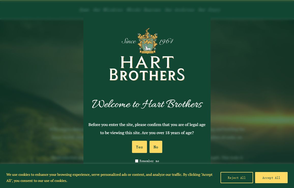 Welcome to Hart Brothers - Please confirm you are of an appropriate age to visit this website. - Hart Brothers