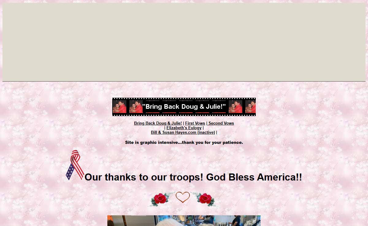 Always Doug and Julie, our site dedicated to Bill and Susan Seaforth Hayes who were the First Supercouple of Days of Our Lives