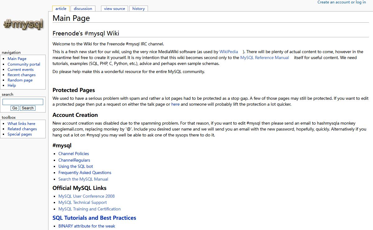 Main Page - #mysql Freenode