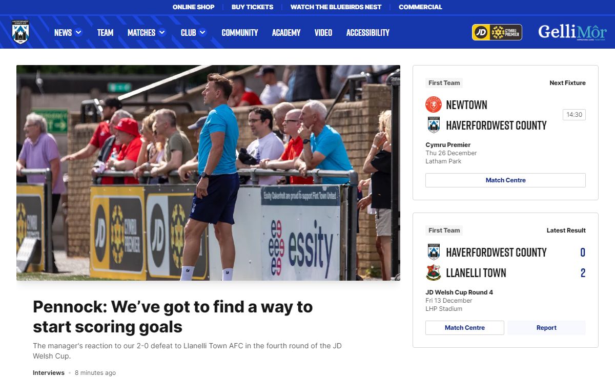 Haverfordwest County AFC – Official Website