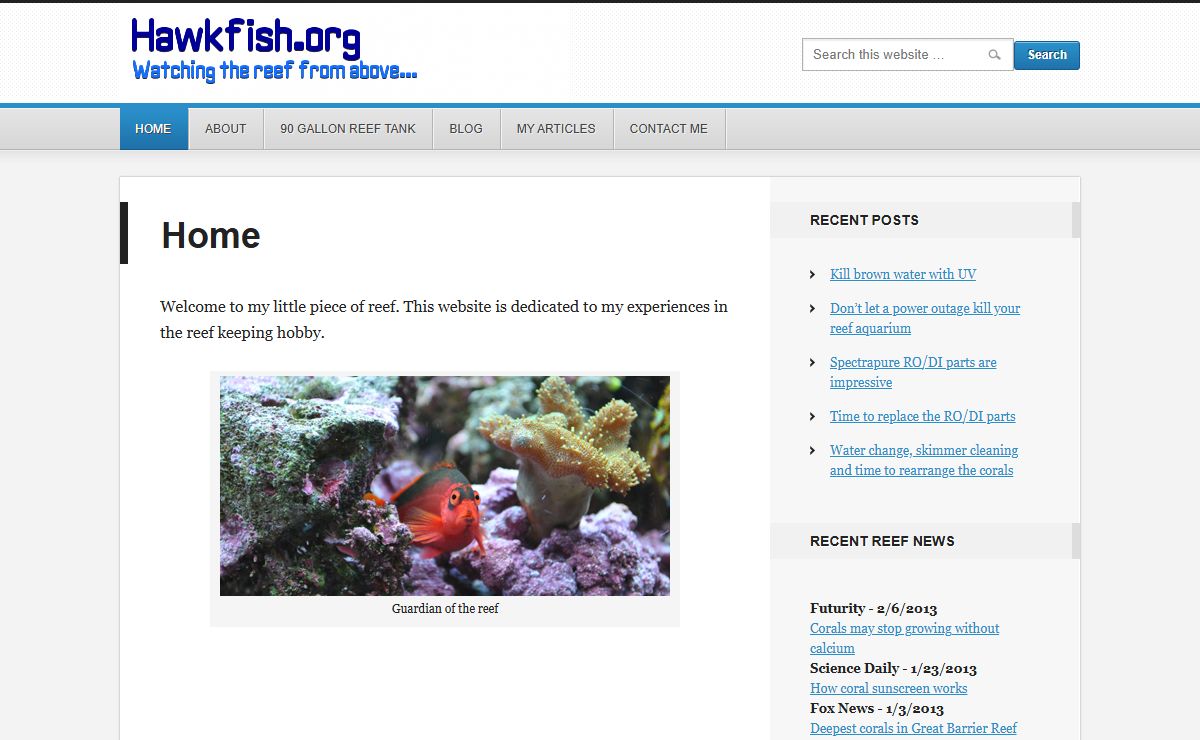 Hawkfish.org — Coral Reef Aquarium | Saltwater Fish | Hawkfish | Soft Corals | Hard Corals