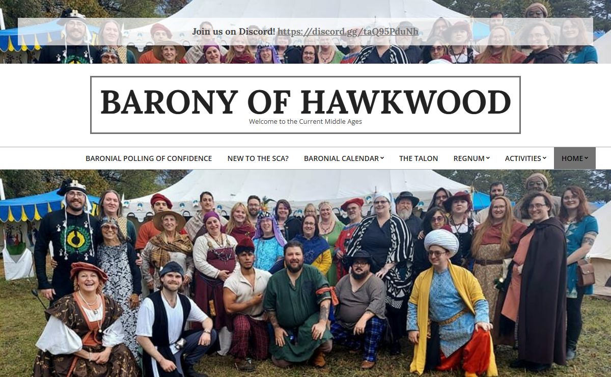 Barony of Hawkwood – Welcome to the Current Middle Ages