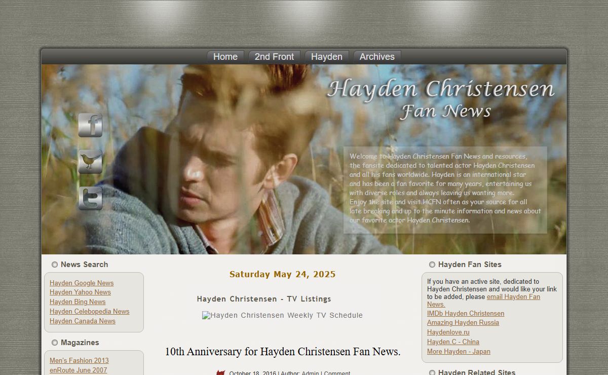 Hayden Christensen Fan News * News and Resources