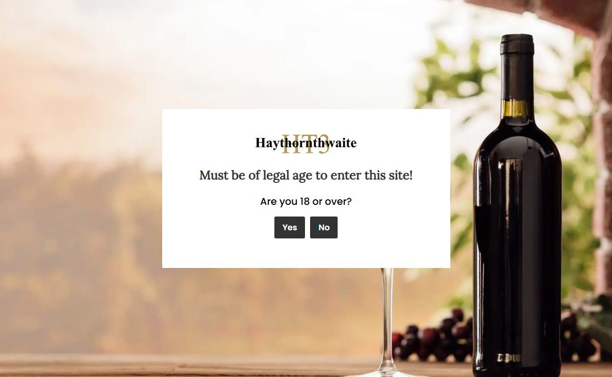 Age Verification - Haythornthwaite Wines