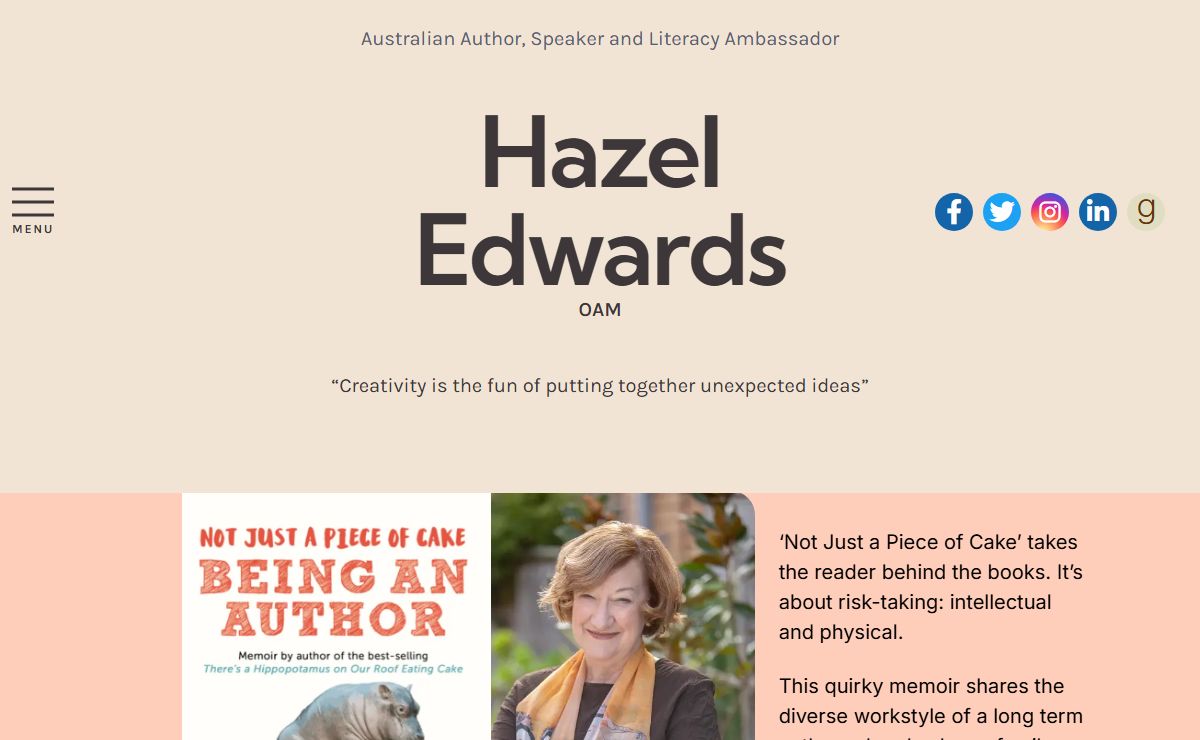 Hazel Edwards: Australian Author, Speaker & Literacy Ambassador | Official Website