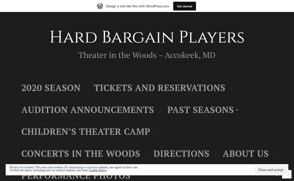 Hard Bargain Players – Theater in the Woods – Accokeek, MD