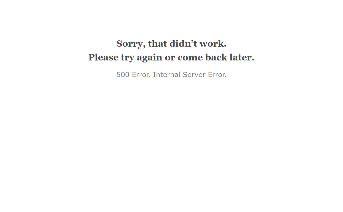 500 Error