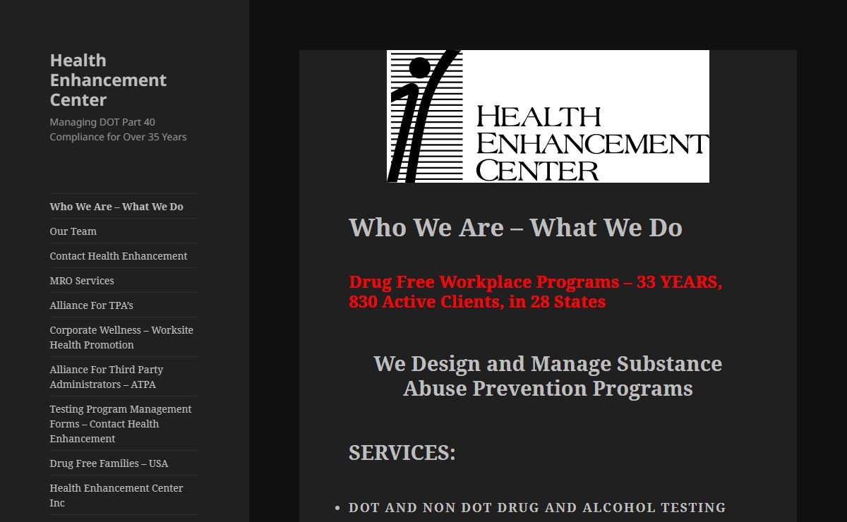 Health Enhancement Center – Managing DOT Part 40 Compliance for Over 35 Years