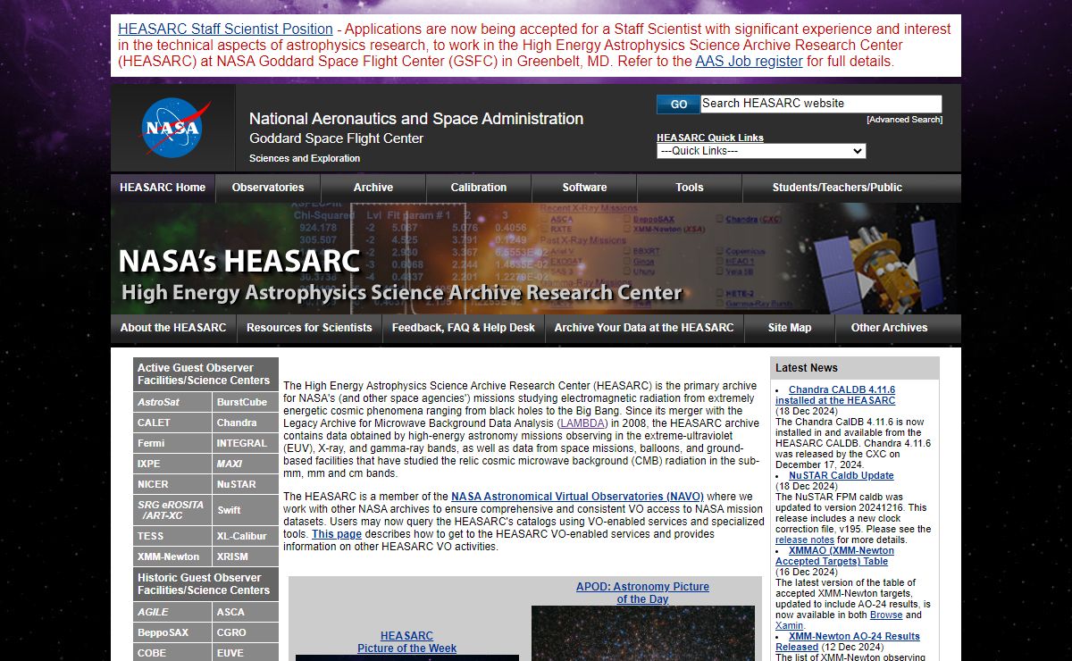 HEASARC: NASA's Archive of Data on Energetic Phenomena