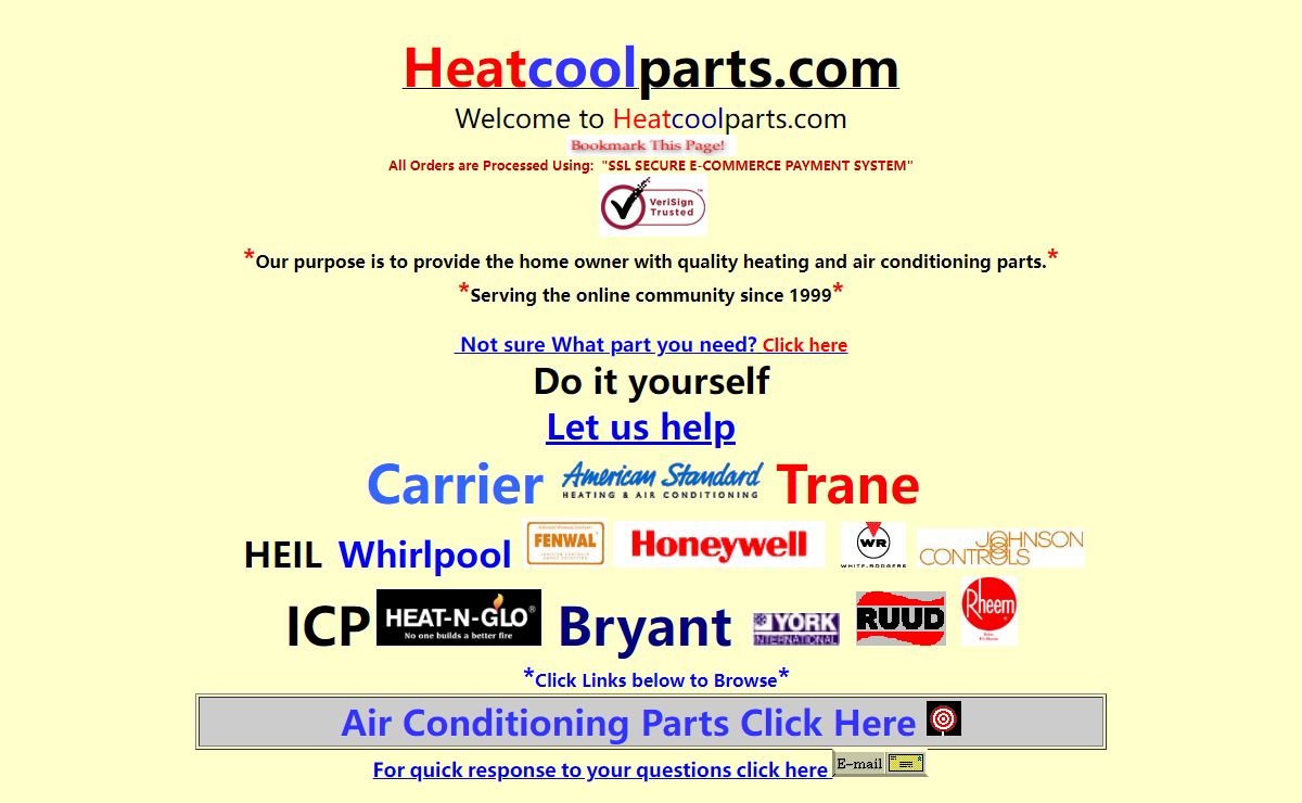 heatcoolparts.com, Heating And Air Conditioning Parts, furnace parts, heating parts