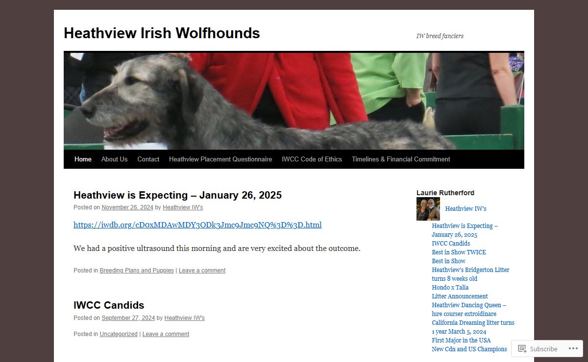 Heathview Irish Wolfhounds | IW breed fanciers