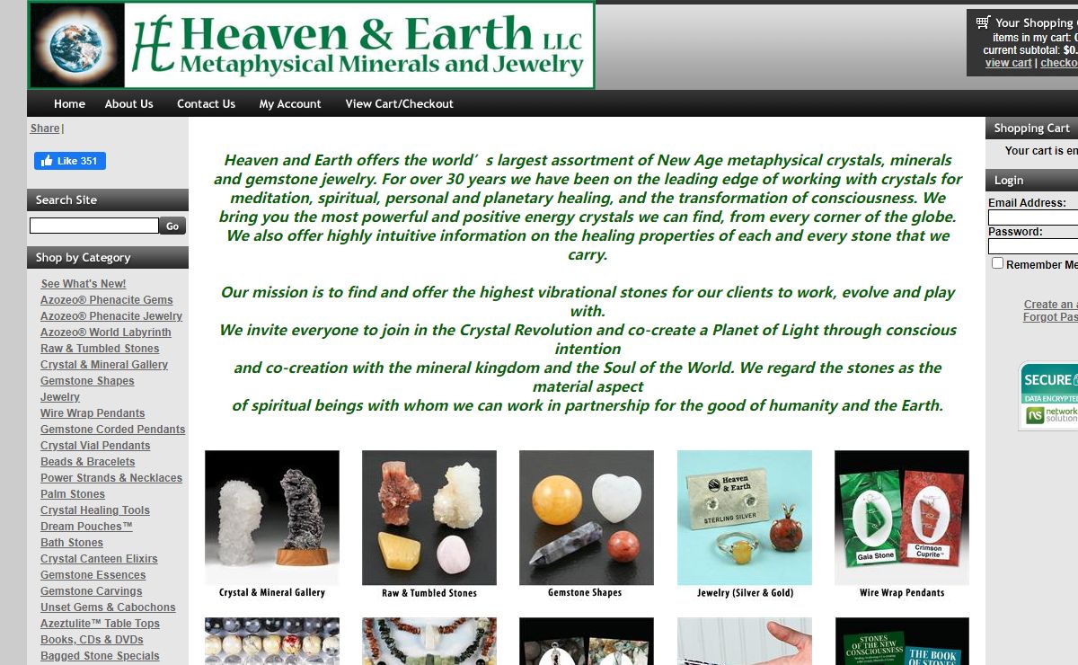 Heaven and Earth Metaphysical Crystals, Minerals and Gemstone Jewelry
