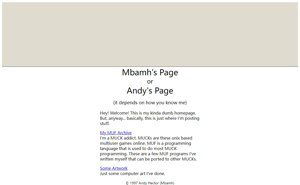 Mbamh's or Andy's Homepage