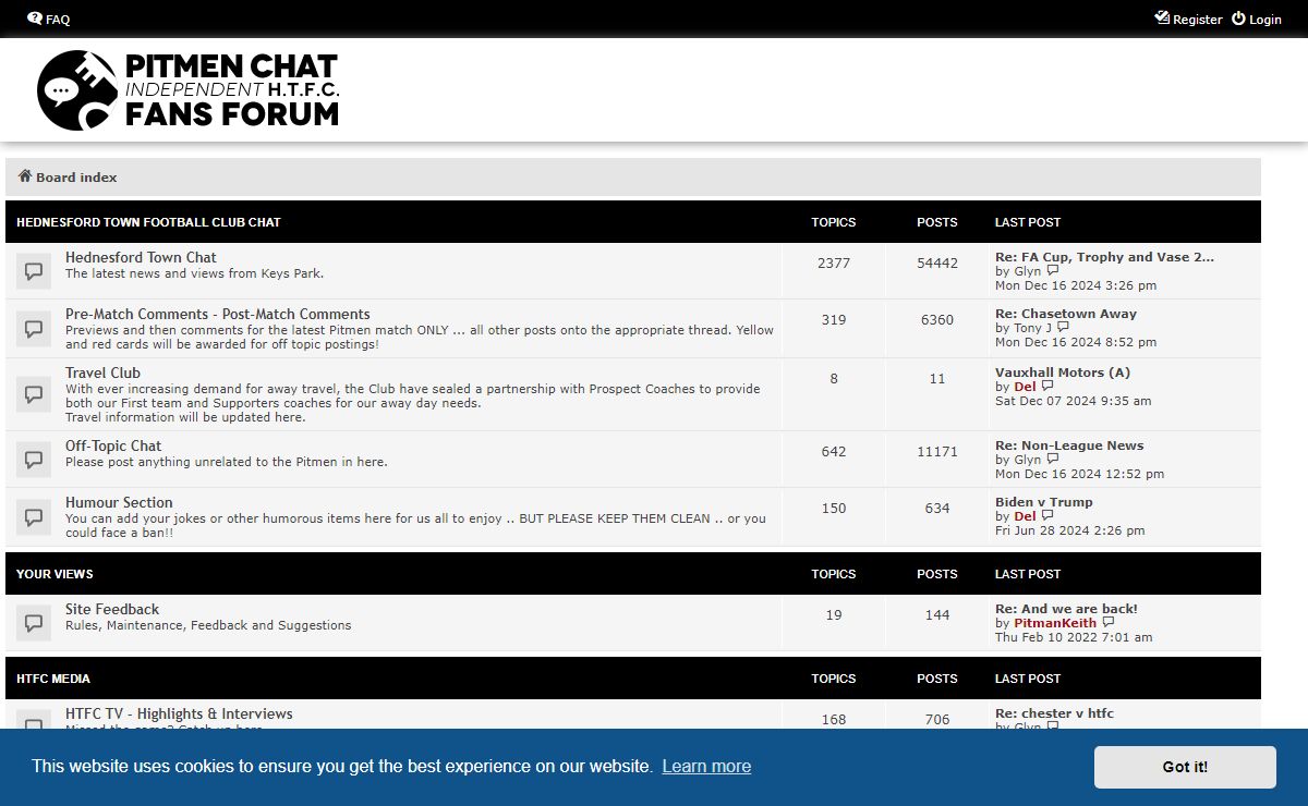 Pitmen Chat - Independent HTFC Fans Forum - Index page