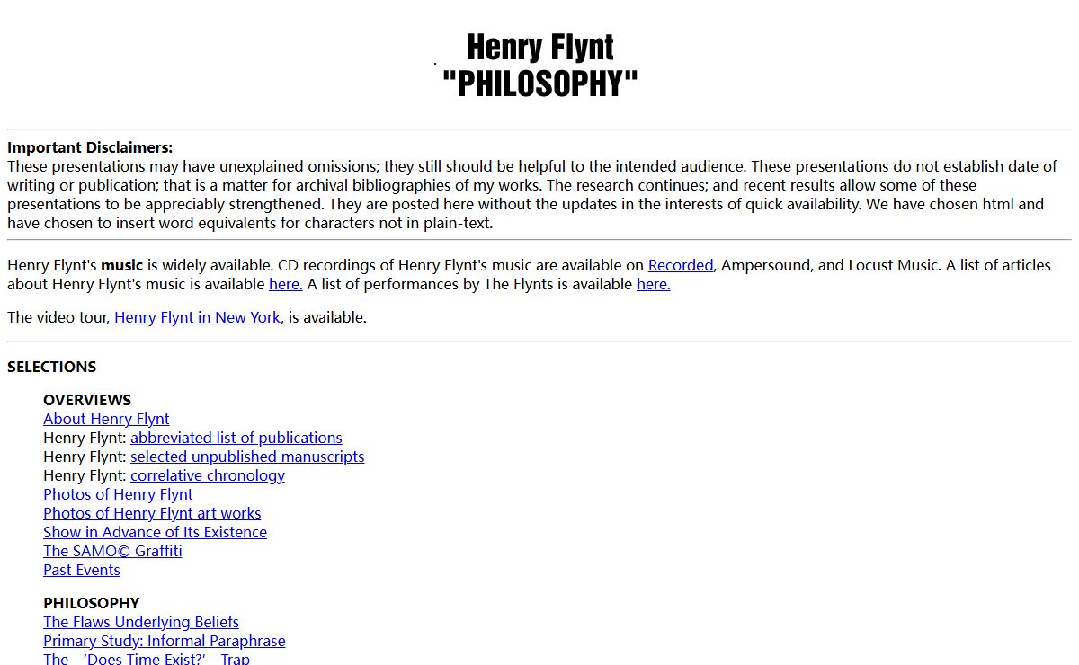 Henry Flynt Philosophy