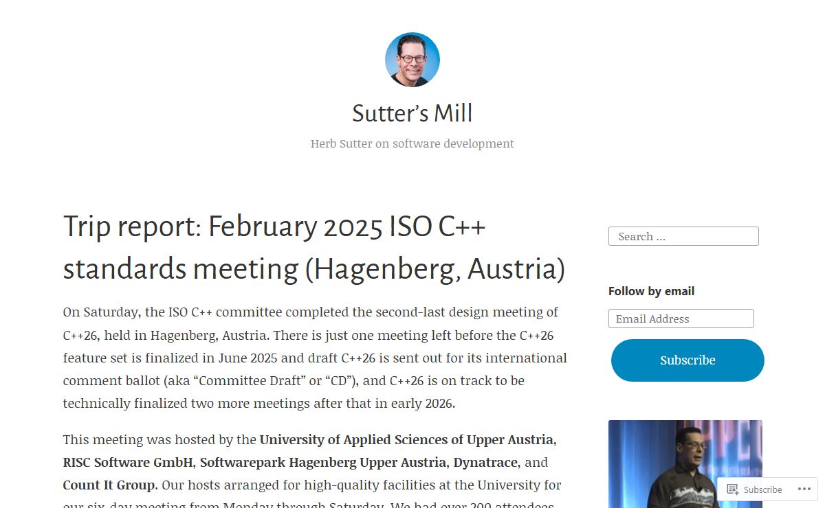 Sutter’s Mill – Herb Sutter on software development