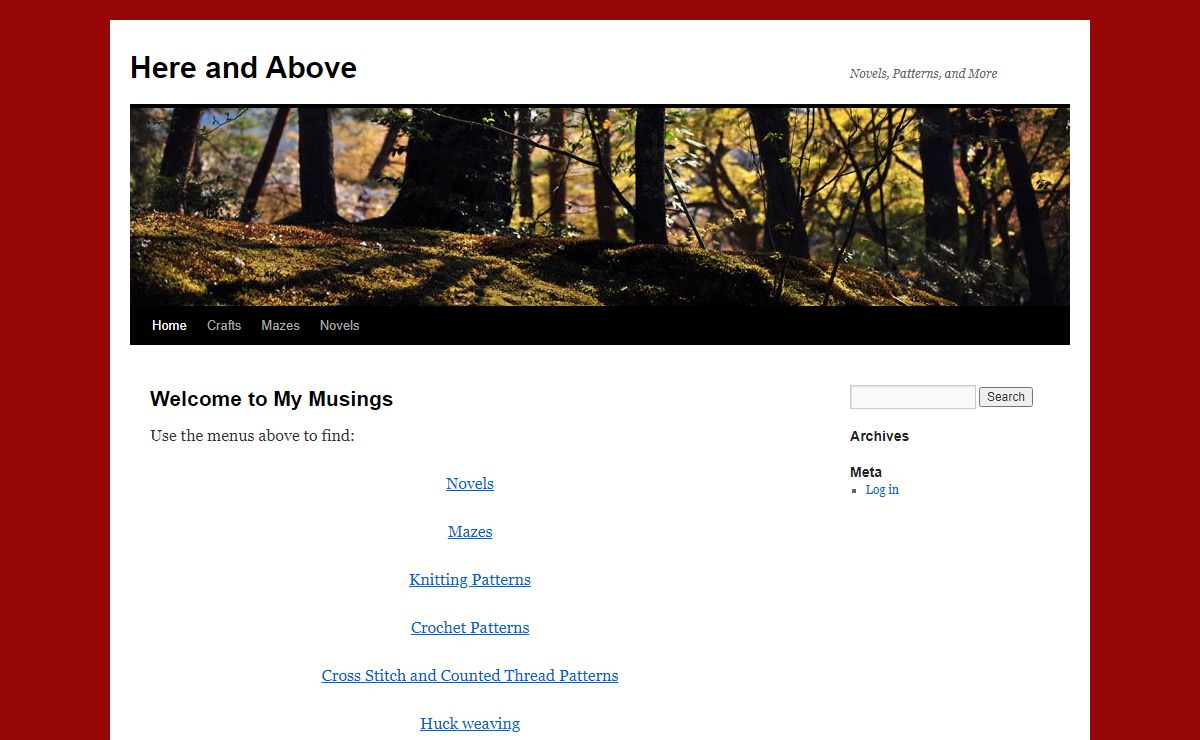 Here and Above | Novels, Patterns, and More