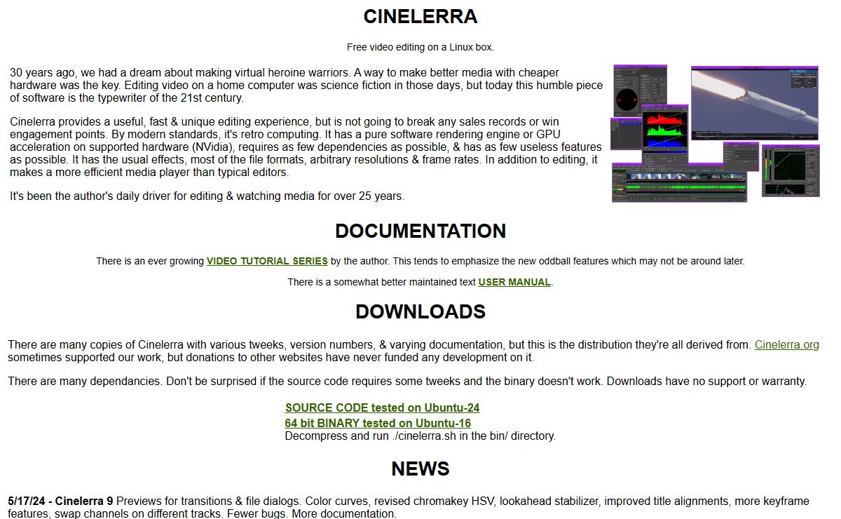 Heroine Virtual Ltd: Cinelerra