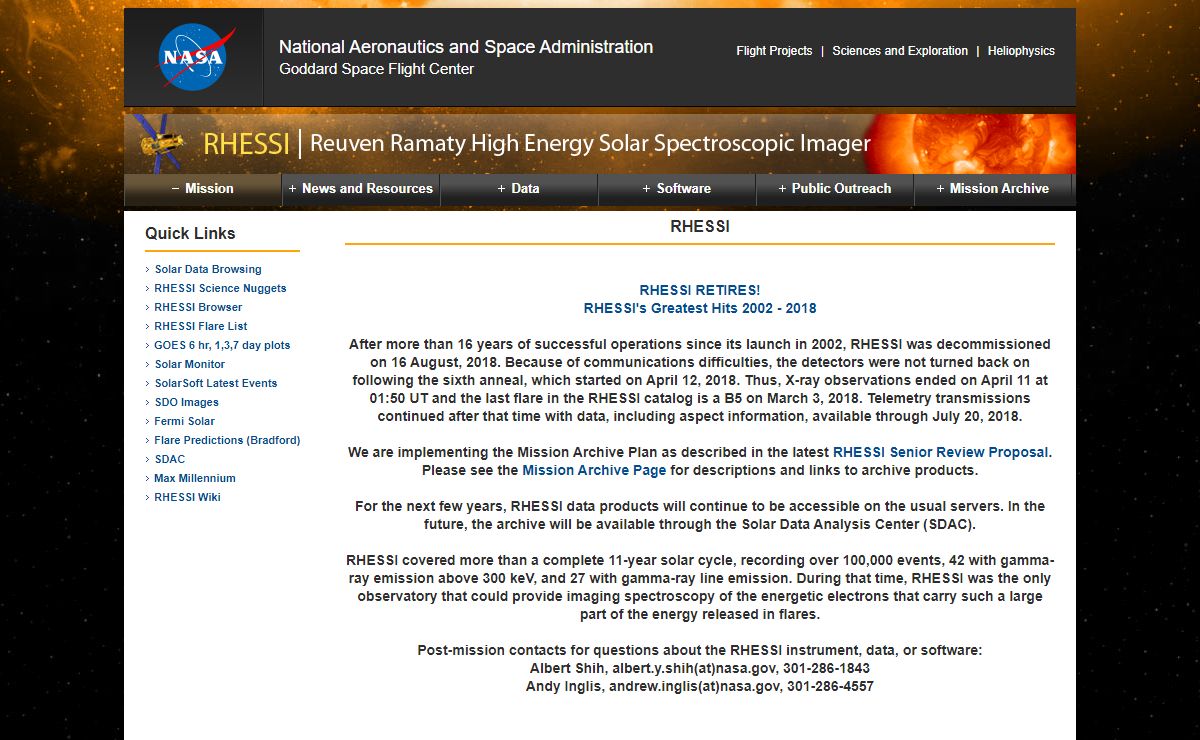 RHESSI Web Site