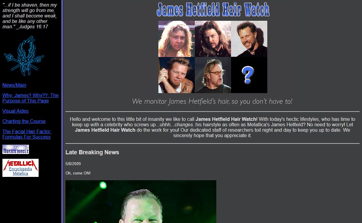 James Hetfield Hair Watch: Following the Follicular Foibles of the Metallica Frontman