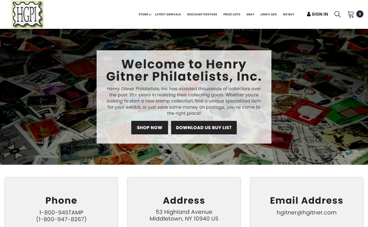 Henry Gitner Philatelists, Inc. - The quiet excitement – Hgitner.com