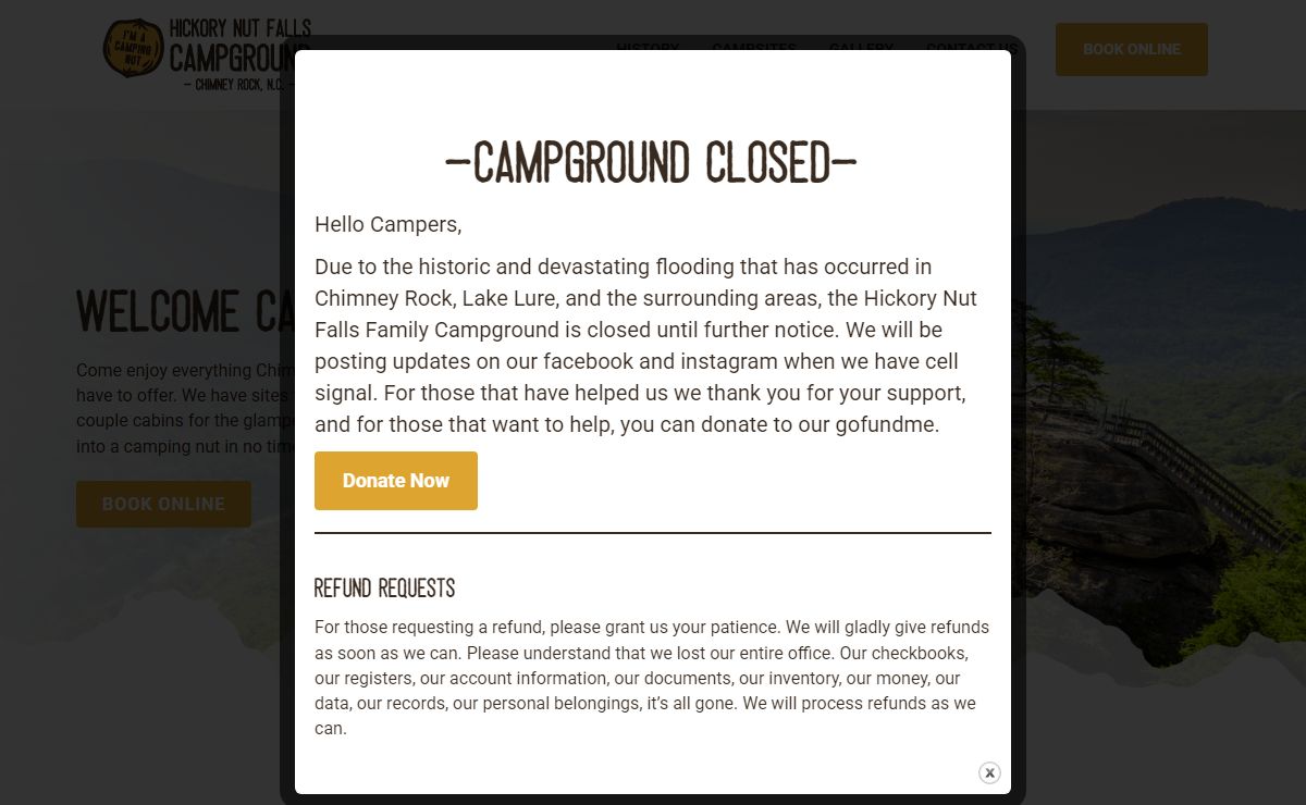 Hickory Nut Falls Family Campground – I’m A Camping Nut