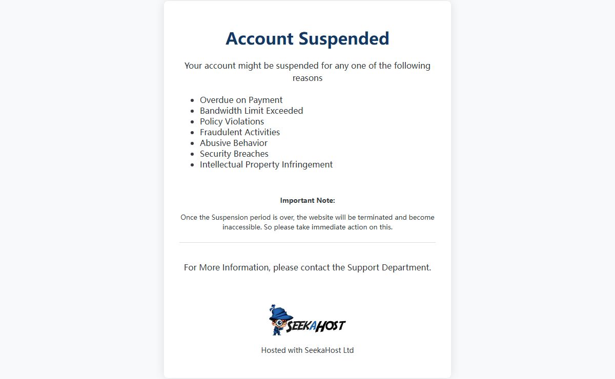 Account Suspended