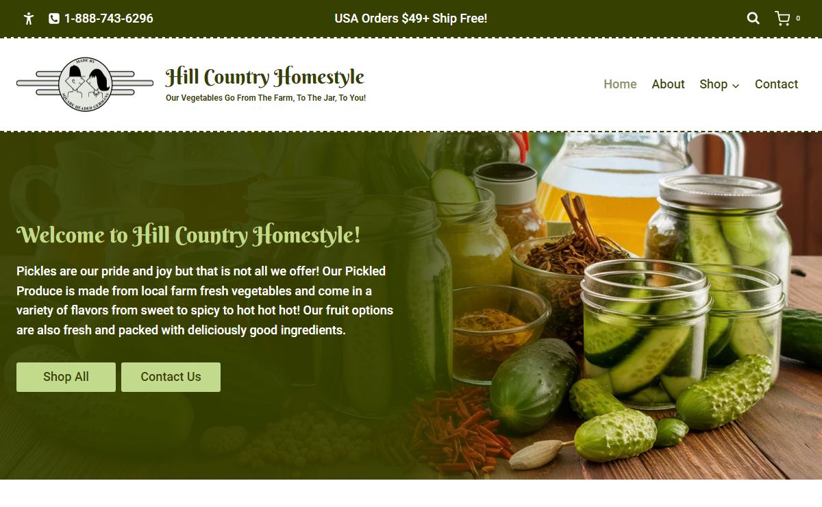 Hill Country Homestyle – Our vegetables go from the farm, to the jar, to you!