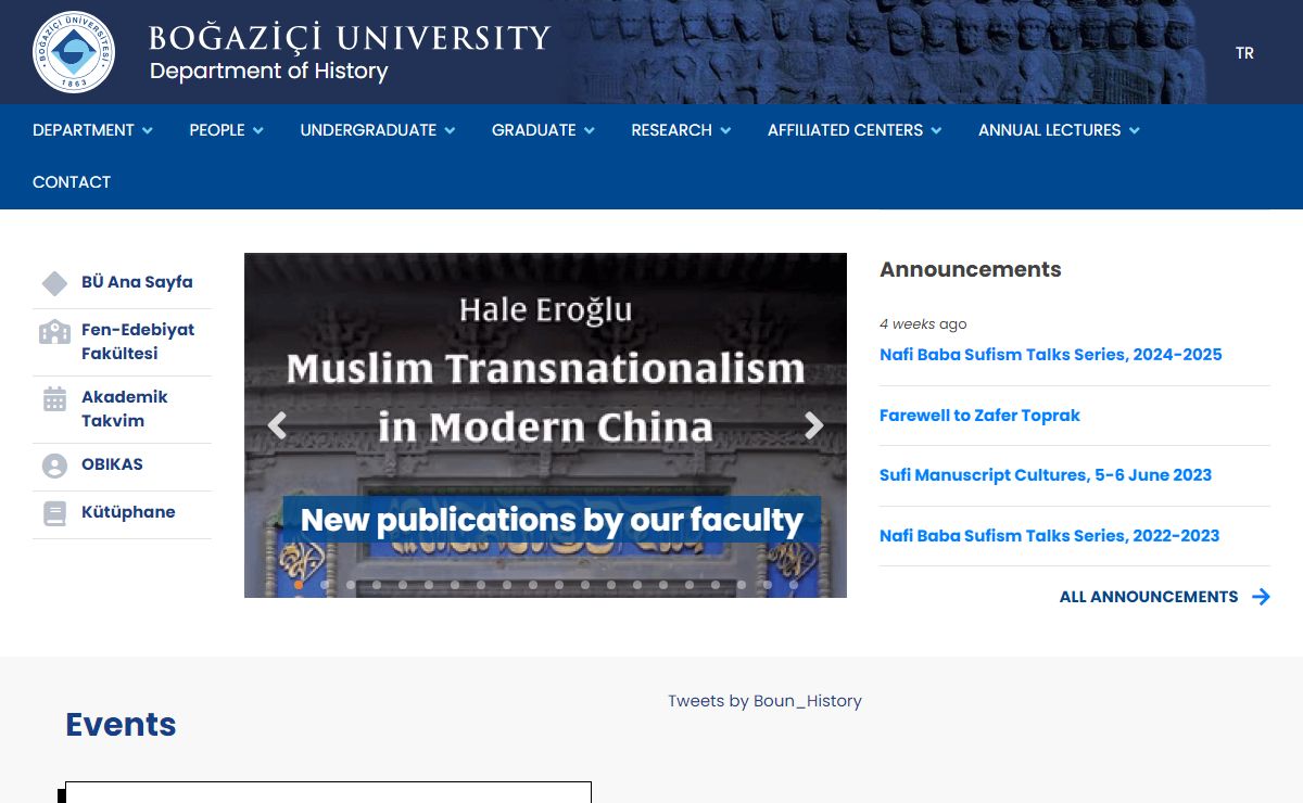 Department of History | Boğaziçi University<br /> Department of History