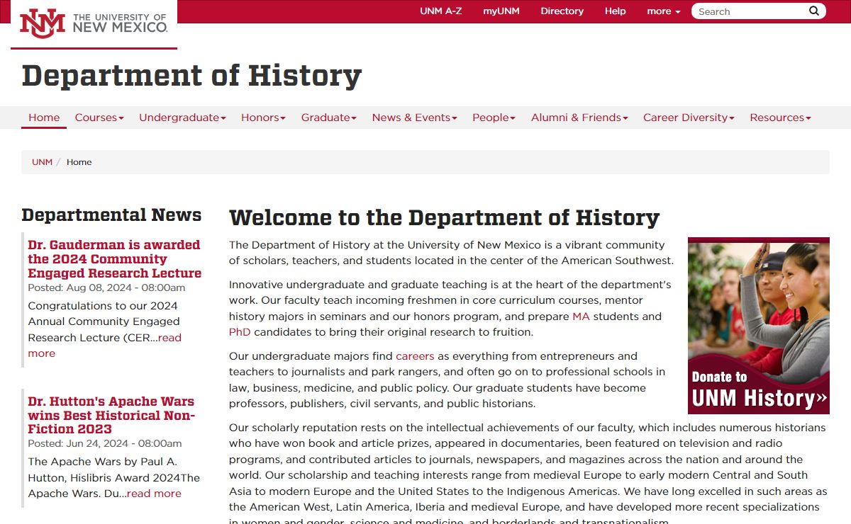 Department of History | The University of New Mexico